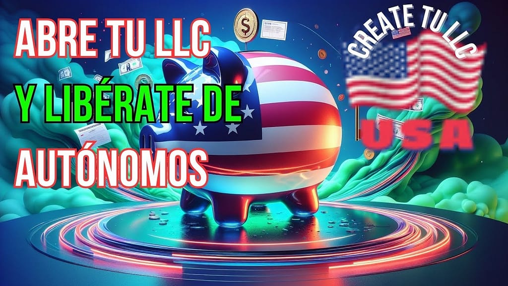 maxresdefault6 Crea tu LLC desde España Optimizacion fiscal 2026 Imagen sobre la LLC en EEUU con cerdo hucha bandera de EEUU y dólares volando